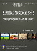 Prosiding Pengabdian Seminar Nasional Seri 6 : Menuju Masyarakat Madani dan Lestari (2016 : Yogyakarta)