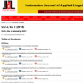 Indonesian Journal of Applied Linguistics : A Journal of First and Second Language Teaching and Learning (Volume 4, No. 2, January 2015)