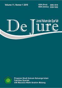 De Jure: Jurnal Hukum dan Syariah Vol 10, No 1 (2018)