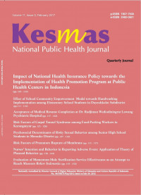 Kesmas: National Public Health Journal, Volume 11, Issue 3, February 2017