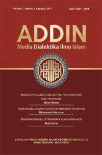 Addin : Media Dialektika Ilmu Islam Vol. 7 No. 2 Agustus 2013